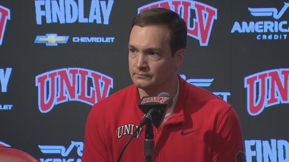 FILE: UNLV men's basketball head coach Kevin Kruger speaks at a press conference. (KSNV)